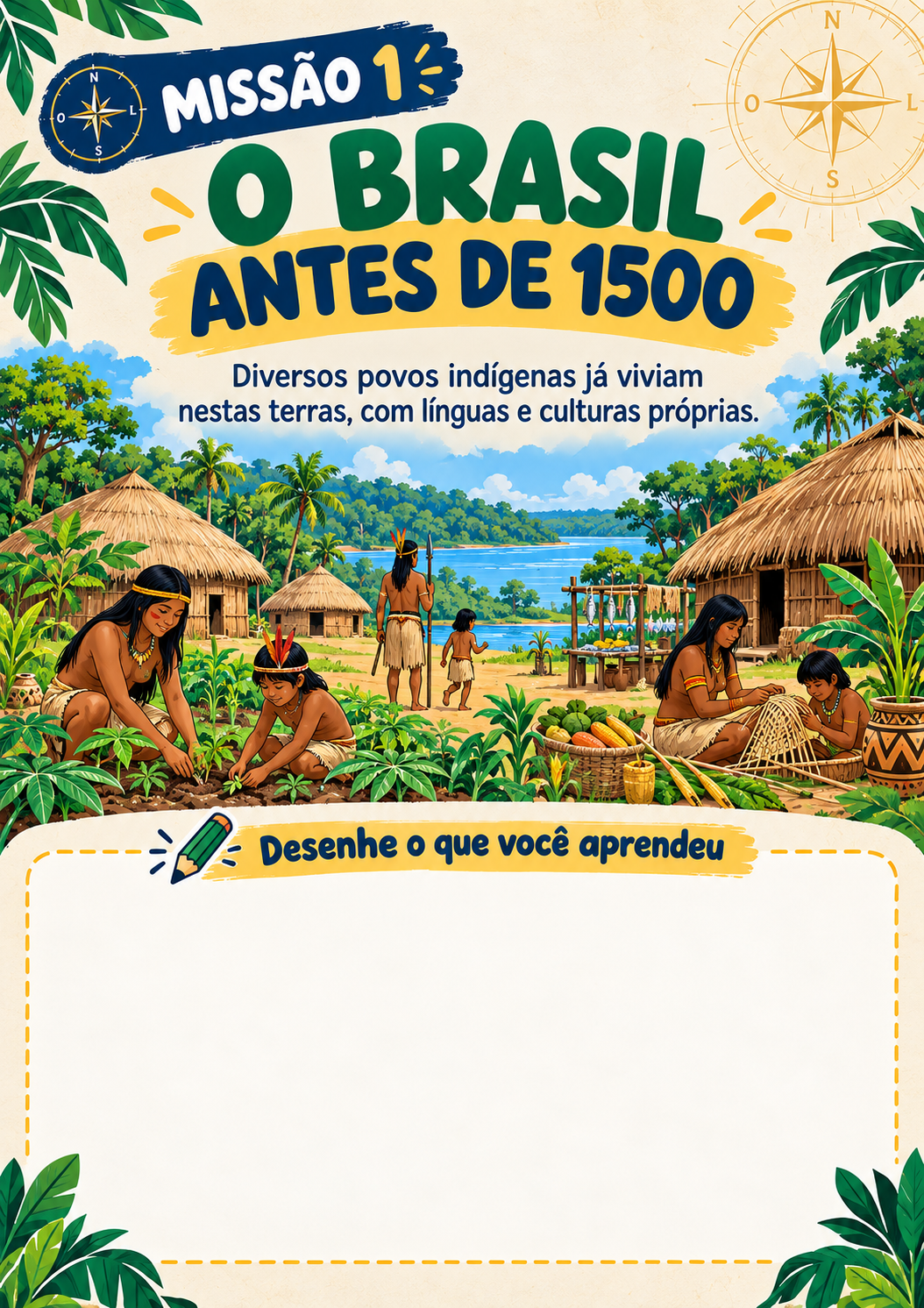 Página de missão sobre o Brasil antes de 1500